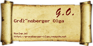 Grünsberger Olga névjegykártya